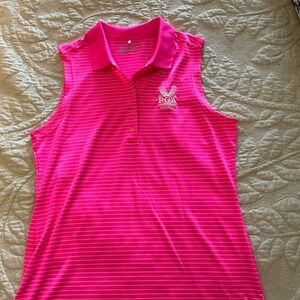Pink Sleeveless Polo Shirt